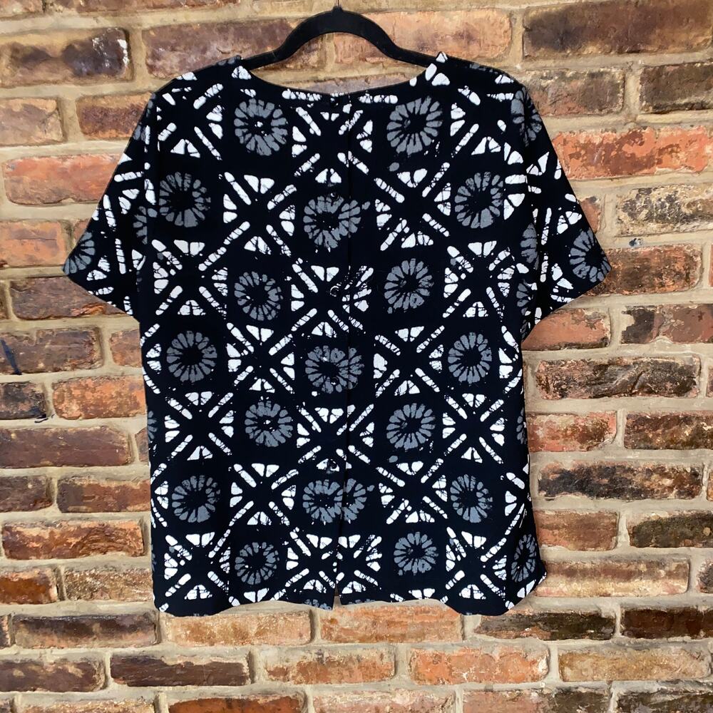 Madewell Black and White Patterned Blouse - Picture 7 of 8
